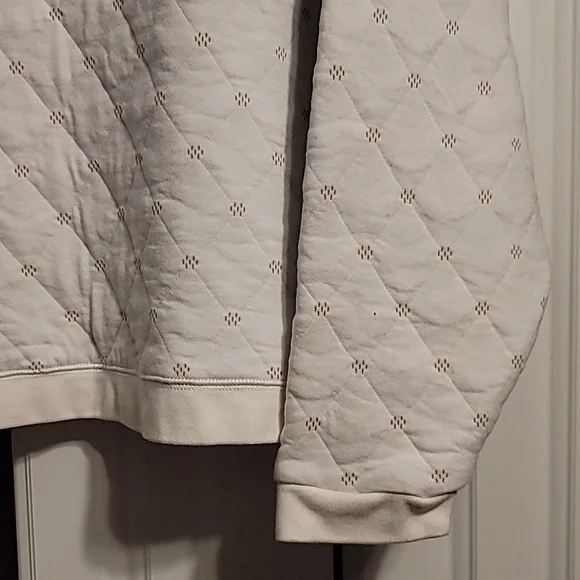 Madewell Swing Sweatshirt Womens XLarge Beige Quilted Boxy Cropped Cozy Lounge - Picture 3 of 12